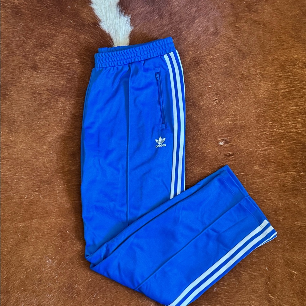 Adidas | Women's Blue Joggers with White Stripes